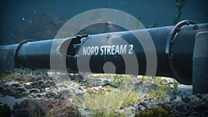 3D render of a damaged pipe Nord Stream 2 photo