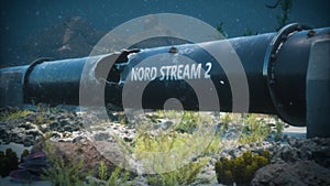 3D render of a damaged pipe Nord Stream 2 photo