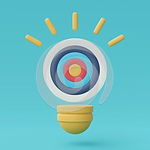 3d render of dartboard with light bulb photo