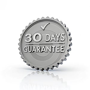 3D render of 30 Days Guarantee icon isolated on white background