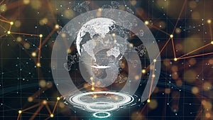 3d render of deadly virus attacking the planet over dark background.