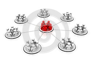 3d render of Different teams