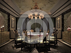 3d render of dining room