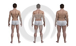 3D Render : the diversity of male body shape including ectomorph, mesomorph, endomorph photo