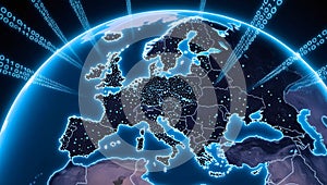 3D render of Earth with a focus on Europe