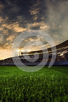 3d render emptry stadium evening