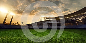 3d render emptry stadium evening