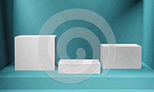 3d render of empty stand step design for product display