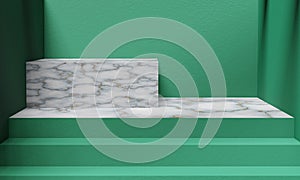 3d render of empty stand step design for product display