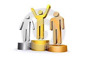 3D render empty winners podium.