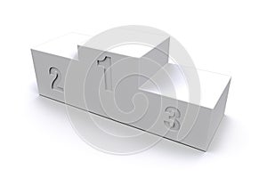 3D render empty winners podium.