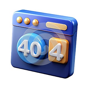 3d render of a 404 error page icon