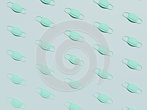 3D render of face mask pattern background. Minimal stlye photo