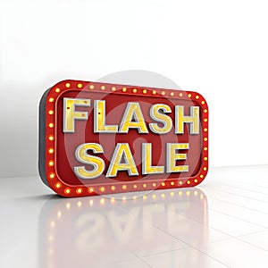 3D Render Flash Sale Isolated on White Background