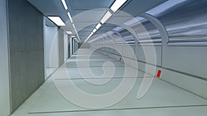 3d render. Futuristic spaceship interior