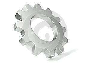 3d render of gear over white background photo