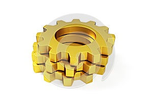 3d render of gear over white background