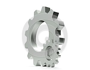 3d render of gear over white background photo