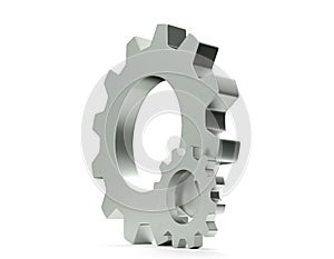 3d render of gear over white background
