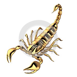 3d render of Gold Scorpion