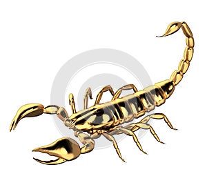 3d render of Gold Scorpion