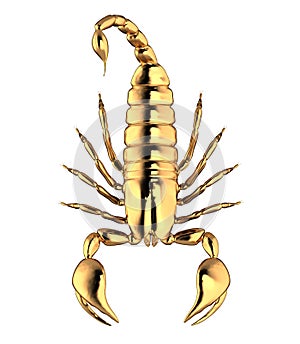 3d render of Gold Scorpion