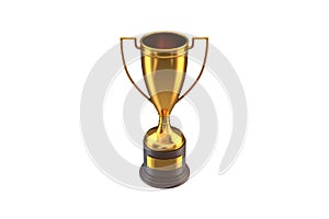 3D render of Gold Trophy Cup isolated on white.