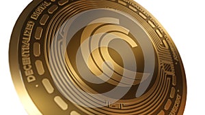 3D Render Golden Bittorrent BTT Cryptocurrency Coin Symbol Close up View photo