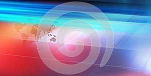 3D render of a graphical abstract background, empty studio space with the world map