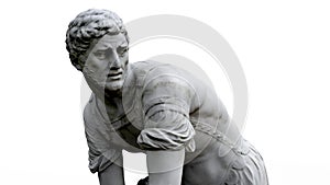 3d render grey monument man isolated