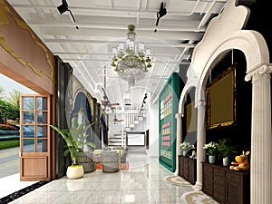 3d render of grocery store