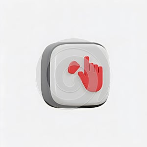 3D Render of a Hand Clicking a Button: Modern User Interface Icon Design Element