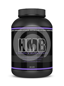 3d render of HMB container over white