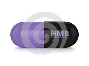 3d render of HMB pill over white