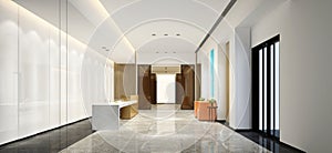3d render of hotel lobby interior