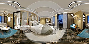 3d render house interior 360 degrees