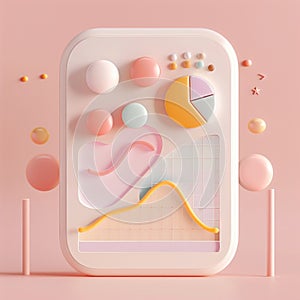 3D render icon Box plot with playful 3D elements showcasing data distribution for sleep patterns icon 3d business