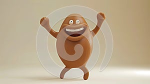 3D render iconA clay character representing fire with a fiery aura and burning objects around it 3d electric photo