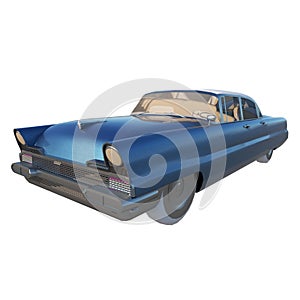 Car city tourism transport 2 1950s - perspective view white background alpha png 3D Rendering Ilustracion 3D photo