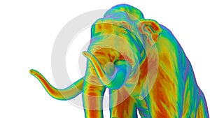 3D rendering - colorful wooly mammoth