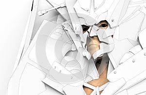 3d render illustration of cyber alien female goddess