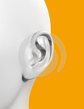 3d render illustration on female human ear photo