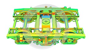 3D rendering - train chassis finite element analysis photo