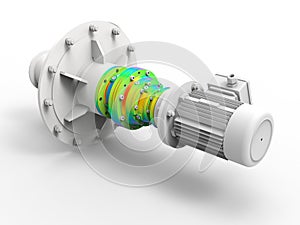 3D rendering - finite element analysis of a coupling part