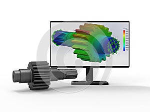 3D rendering - Shaft Finite Element Analysis simulation photo