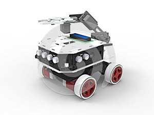 3D rendering - gripper on wheels robot photo