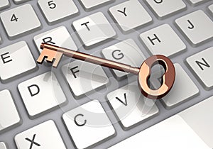 Key and computer keyboard