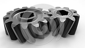 3D rendering - perspective view of two gears