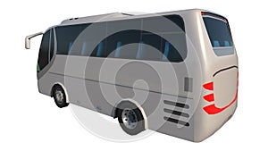 Bus 1-Perspective B view white background  3D Rendering Ilustracion 3D photo