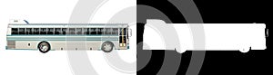 Retro 1970 Bus- Lateral view white background alpha png 3D Rendering Ilustracion 3D photo